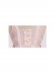 Sugar Dream Series JSK Spring Autumn High Waist Short Sleeve Pink Lace Bow Elegant Sweet Lolita Sling Long Dress And Bib