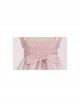 Sugar Dream Series JSK Spring Autumn High Waist Short Sleeve Pink Lace Bow Elegant Sweet Lolita Sling Long Dress And Bib