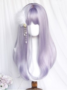 Taro Paste Bobo Series Taro-purple Air Bangs Slightly Curly Long Wig Sweet Lolita Wigs