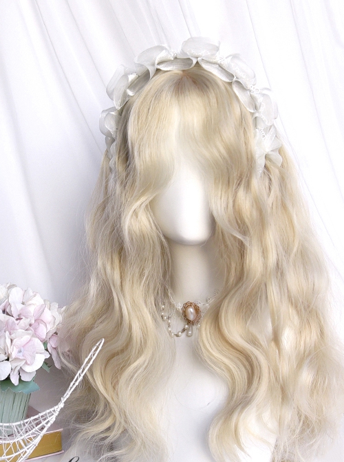 Mianmian Series Medium Length Dark Brown Wool Roll Bangs Natural Curly Wig Sweet Lolita Wigs