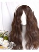 Mianmian Series Medium Length Dark Brown Wool Roll Bangs Natural Curly Wig Sweet Lolita Wigs