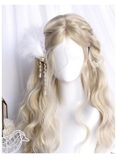 Mianmian Series Medium Length Dark Brown Wool Roll Bangs Natural Curly Wig Sweet Lolita Wigs