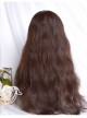 Mianmian Series Medium Length Dark Brown Wool Roll Bangs Natural Curly Wig Sweet Lolita Wigs
