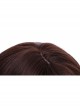 Mianmian Series Medium Length Dark Brown Wool Roll Bangs Natural Curly Wig Sweet Lolita Wigs