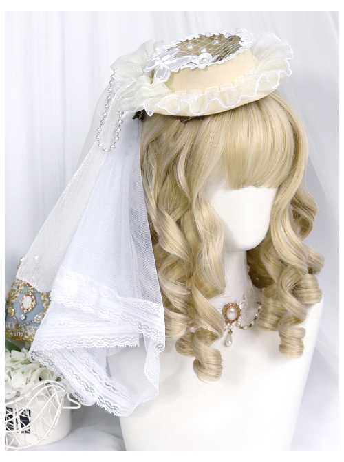 Pearl Girl Series Golden Bangs Retro Roman Roll Short Curly Wig Classic Lolita Wigs