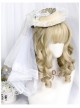 Pearl Girl Series Golden Bangs Retro Roman Roll Short Curly Wig Classic Lolita Wigs