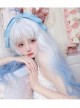 Milk Blue Series Fairy Story Style White-blue Gradient Cute Wool Roll Long Wig Classic Lolita Wigs