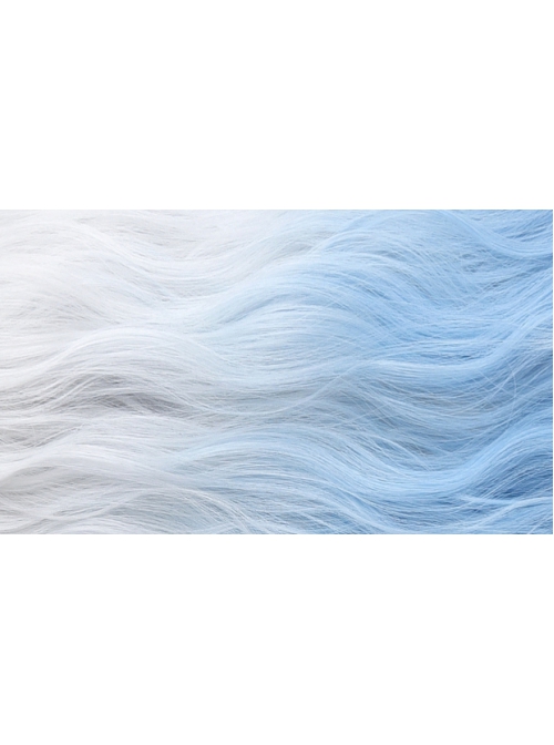 Milk Blue Series Fairy Story Style White-blue Gradient Cute Wool Roll Long Wig Classic Lolita Wigs