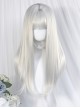 Mermaid Tears Series Silver White Natural Slightly Curly Hime Cut Gentle Temperament Long Straight Wig Classic Lolita Wigs