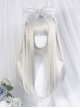 Mermaid Tears Series Silver White Natural Slightly Curly Hime Cut Gentle Temperament Long Straight Wig Classic Lolita Wigs