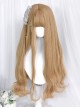 Sunset Series Gentle Retro Linen Golden Brown Temperament Long Curly Wig Sweet Lolita Wigs