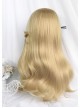 Snake College Series Sand Gold 46 Points Bangs Elegant Retro Long Curly Wig Harry Cassandra COS Classic Lolita Wigs