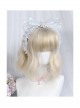 Little Lily Series Beige Short Straight Bang Fluffy Lovely Small Fresh Natural Slightly Curly Wig Sweet Lolita Wigs