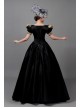 Golden Embroidery Short Sleeve Noble Black Long European Style Retro Court Prom Lolita Dress