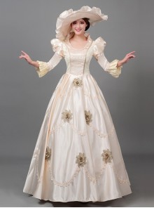 Elegant Retro Long Champagne Juliet COS European Style Royal Aristocratic Princess Court Prom Lolita Dress