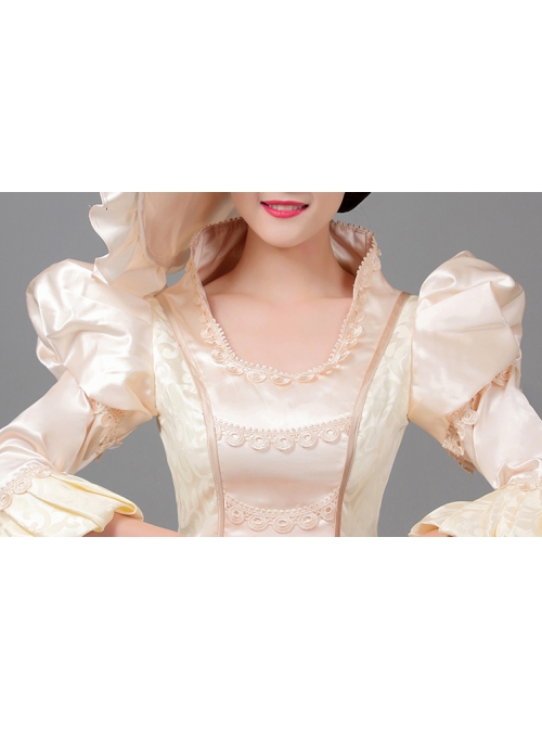 Elegant Retro Long Champagne Juliet COS European Style Royal Aristocratic Princess Court Prom Lolita Dress