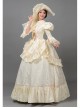 Champagne Long European Court Lace Long Sleeve Trumpet Sleeves Classical Drama Costumes Prom Lolita Dress