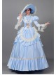 Light Blue Long Simple Elegant Lace Cuffs Cinderella COS Drama Costume Retro Lolita Prom Dress