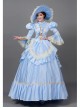 Light Blue Long Simple Elegant Lace Cuffs Cinderella COS Drama Costume Retro Lolita Prom Dress