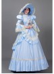 Light Blue Long Simple Elegant Lace Cuffs Cinderella COS Drama Costume Retro Lolita Prom Dress