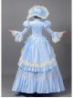 Light Blue Long Simple Elegant Lace Cuffs Cinderella COS Drama Costume Retro Lolita Prom Dress