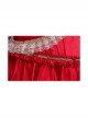 Red Long Retro Ornate Long Sleeve Three-stage Hem Delicate Lace Banquet Festive Prom Lolita Dress