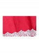 Red Long Retro Court Style White Stand Collar Long Sleeve Lace Drama Performance Prom Lolita Dress