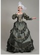 Dark Grey Puff Long Sleeve Embroidery On Chest Friendship Party Retro Court Style Lolita Prom Dress