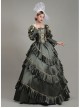 Dark Grey Puff Long Sleeve Embroidery On Chest Friendship Party Retro Court Style Lolita Prom Dress