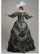 Dark Grey Puff Long Sleeve Embroidery On Chest Friendship Party Retro Court Style Lolita Prom Dress