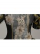 Dark Grey Puff Long Sleeve Embroidery On Chest Friendship Party Retro Court Style Lolita Prom Dress