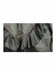 Dark Grey Puff Long Sleeve Embroidery On Chest Friendship Party Retro Court Style Lolita Prom Dress