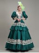 Dark Green Puff Mid-length Sleeve Lace Party Retro Court Lolita Prom Dress