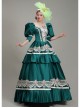 Dark Green Puff Mid-length Sleeve Lace Party Retro Court Lolita Prom Dress