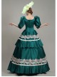 Dark Green Puff Mid-length Sleeve Lace Party Retro Court Lolita Prom Dress