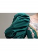 Dark Green Puff Mid-length Sleeve Lace Party Retro Court Lolita Prom Dress