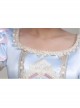 Light Blue  Puff Long Sleeve Delicate Lace Hem Dreamy Gorgeous Royal Court Retro Prom Lolita Dress