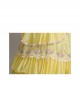 Spring Lively Girlish Feel Bright Yellow Pink Petal Lace Long Sleeve Outing Picnic Court Style Lolita Prom Dress