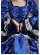 Klein Blue Retro Style Square Collar Chest Bowknot Black-white Lace Long Sleeve Court Prom Lolita Dress