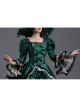 Klein Blue Retro Style Square Collar Chest Bowknot Black-white Lace Long Sleeve Court Prom Lolita Dress