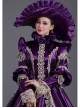 Dark Purple Long Sleeve Pearls Lace Love Decoration Noble Retro Prom Lolita Dress