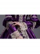 Dark Purple Long Sleeve Pearls Lace Love Decoration Noble Retro Prom Lolita Dress