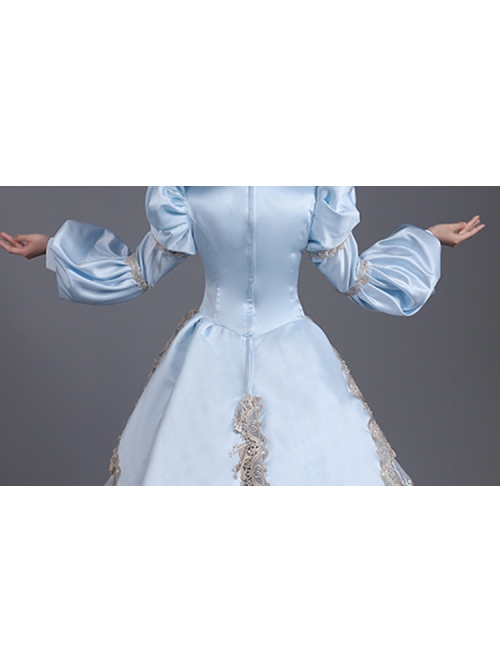 Light Blue Party Ball Dinner Long Sleeve Multilayer Delicate Hem Dreamy Romantic Court Style Prom Lolita Dress