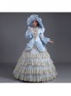 Light Blue Party Ball Dinner Long Sleeve Multilayer Delicate Hem Dreamy Romantic Court Style Prom Lolita Dress