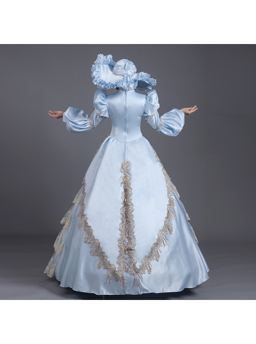 Light Blue Party Ball Dinner Long Sleeve Multilayer Delicate Hem Dreamy Romantic Court Style Prom Lolita Dress