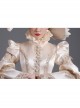 Champagne Noble Retro Style Long Sleeve Pearls Lace Love Decoration Prom Lolita Dress