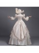 Champagne Long Sleeve Multilayer Delicate Hem Dreamy Romantic Party Ball Dinner Prom Lolita Dress