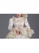 Champagne Classical Style Long Sleeve Multilayer Delicate Lace Collar And Hem Court Prom Lolita Dress