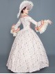 Tender Green Square Collar Long Sleeve Fresh Floral Hem Spring Outing Photograph Court Style Lolita Prom Dress