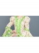 Tender Green Square Collar Long Sleeve Fresh Floral Hem Spring Outing Photograph Court Style Lolita Prom Dress